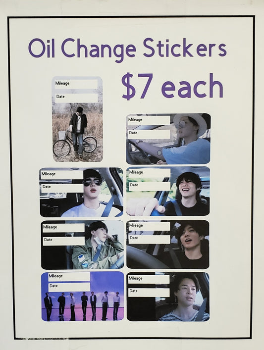 Oil change sticker